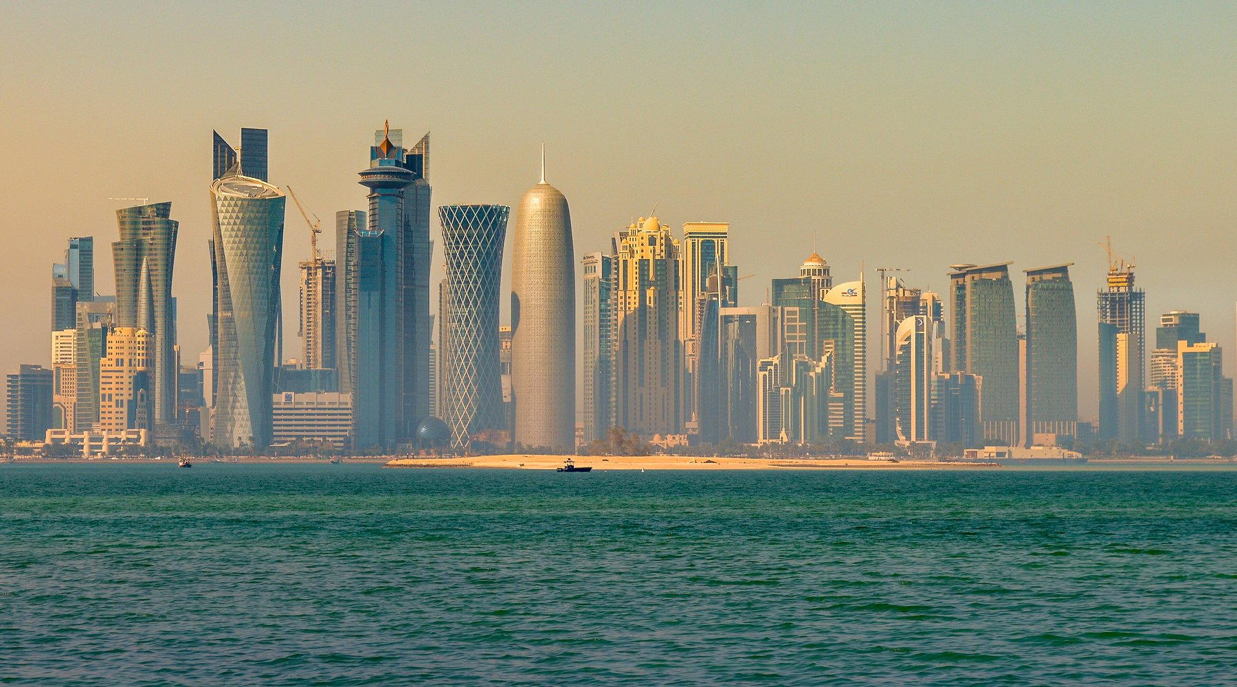 Doha skyline at night